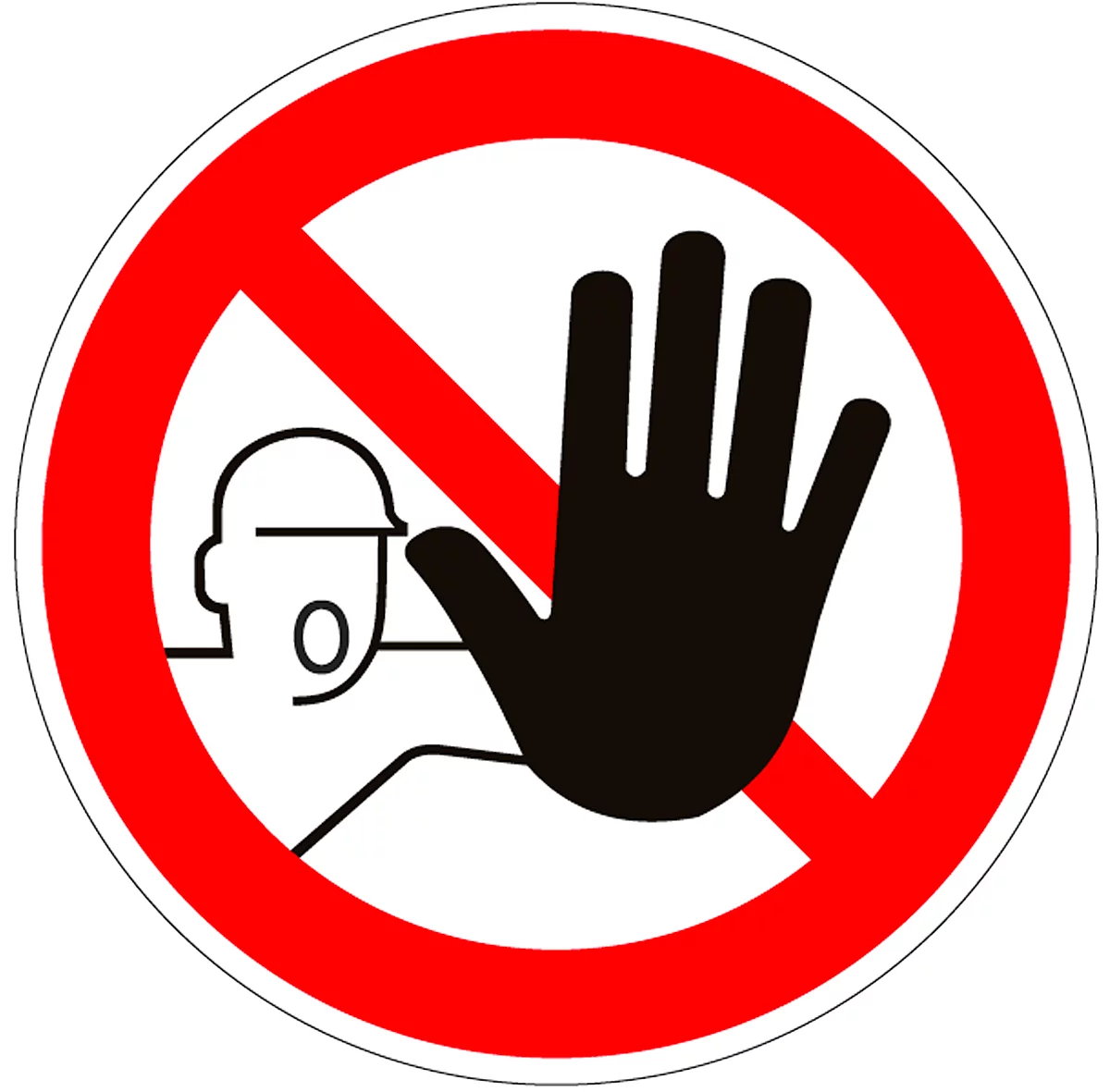 Panneau d'interdiction Accès interdit aux personnes non autorisées, Ø 200 mm, 5 pièces
