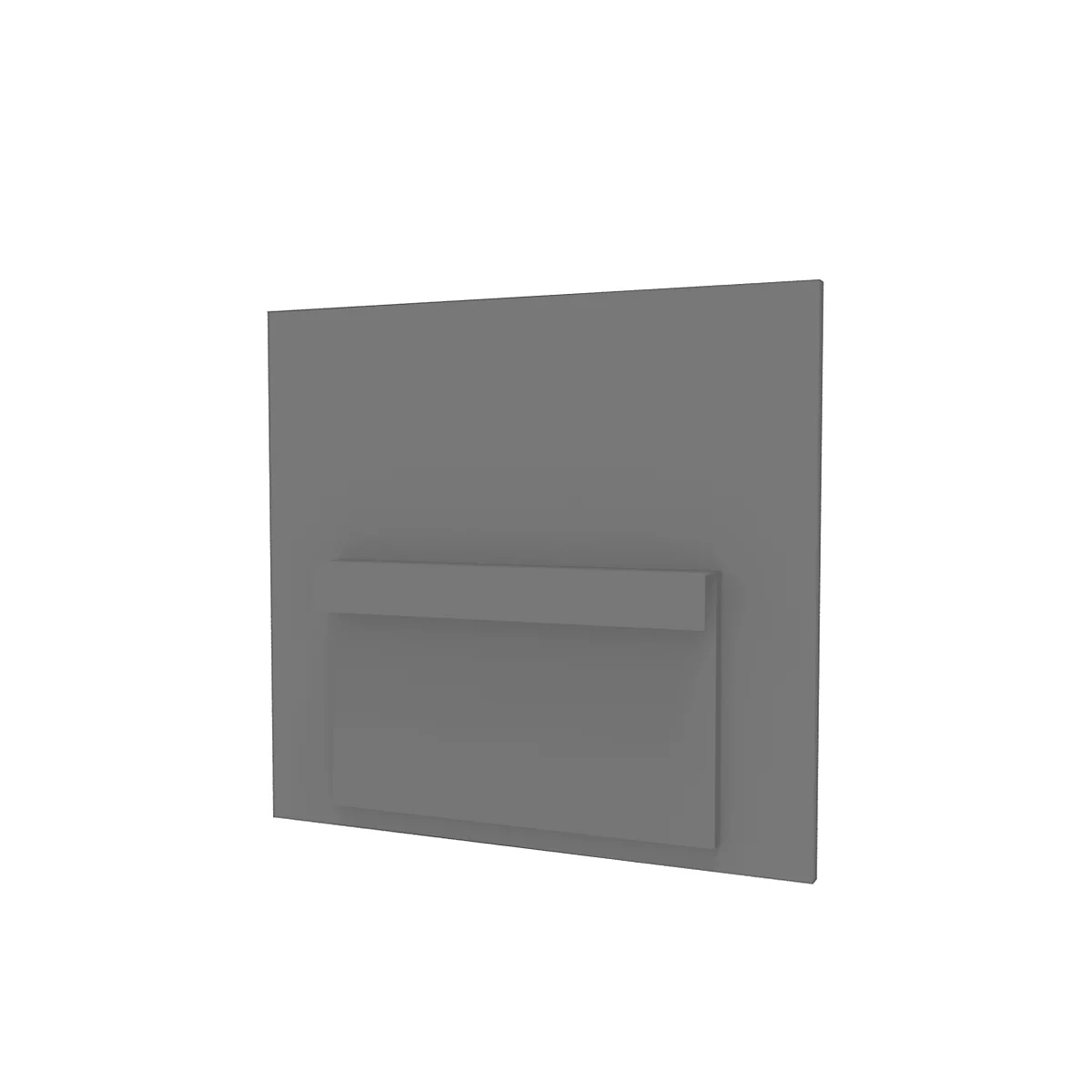 Mur gris avec un renfoncement horizontal. Sur fond blanc.
