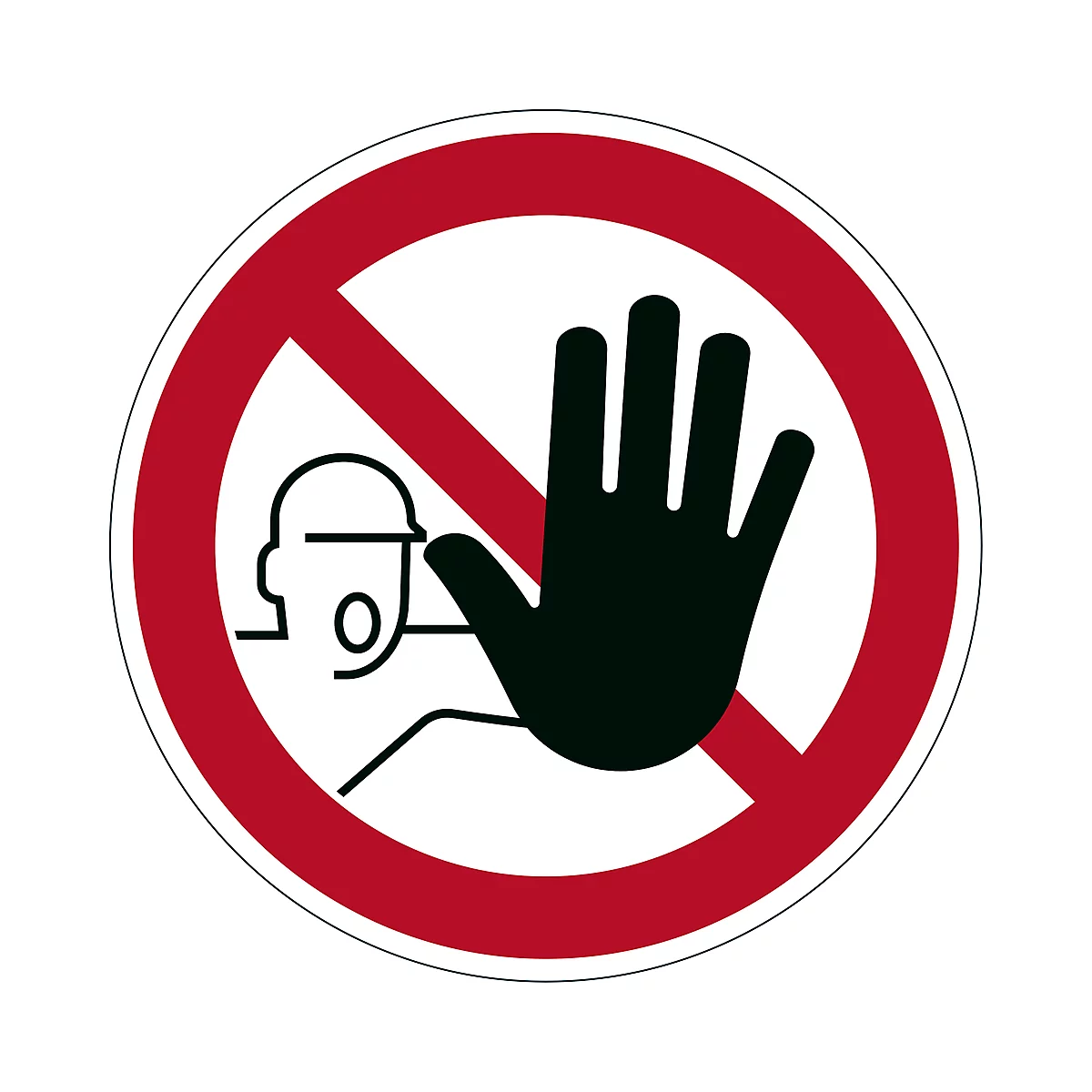 Panneau de signalisation Durable, rond, pour l'intérieur, motif 'Accès interdit', EN ISO 7010, autocollant, blanc-rouge, 1 pièce