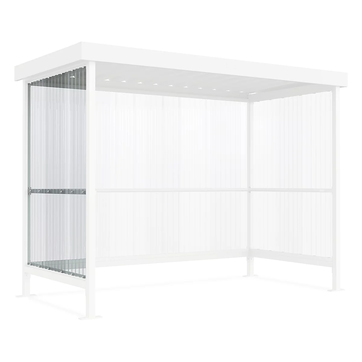 Panneau latéral pour abri pour fumeurs WSM Jena, arceau, armature thermolaquée blanc gris RAL 9002