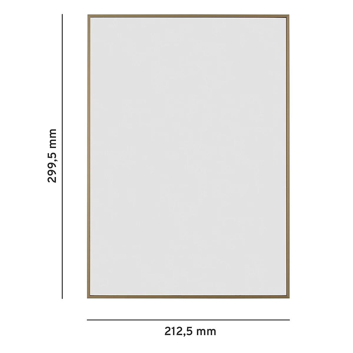 Cadre rectangulaire avec fond blanc. Dimensions : 299,5 mm x 212,5 mm.