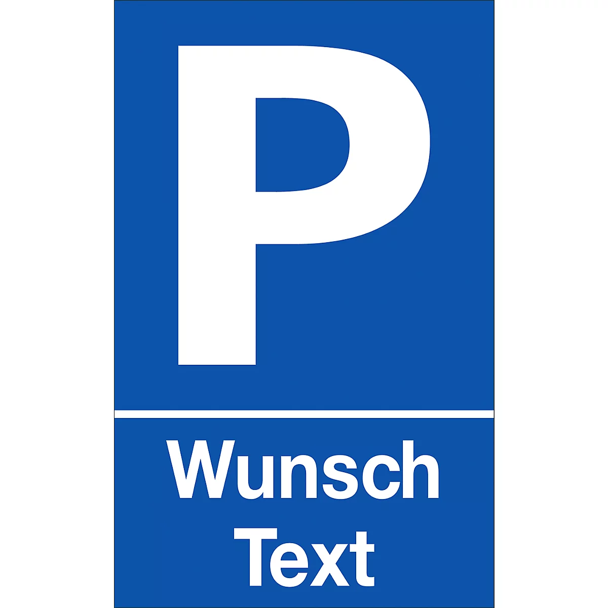 Panneau pour parking avec texte au choix (alu Dibond)