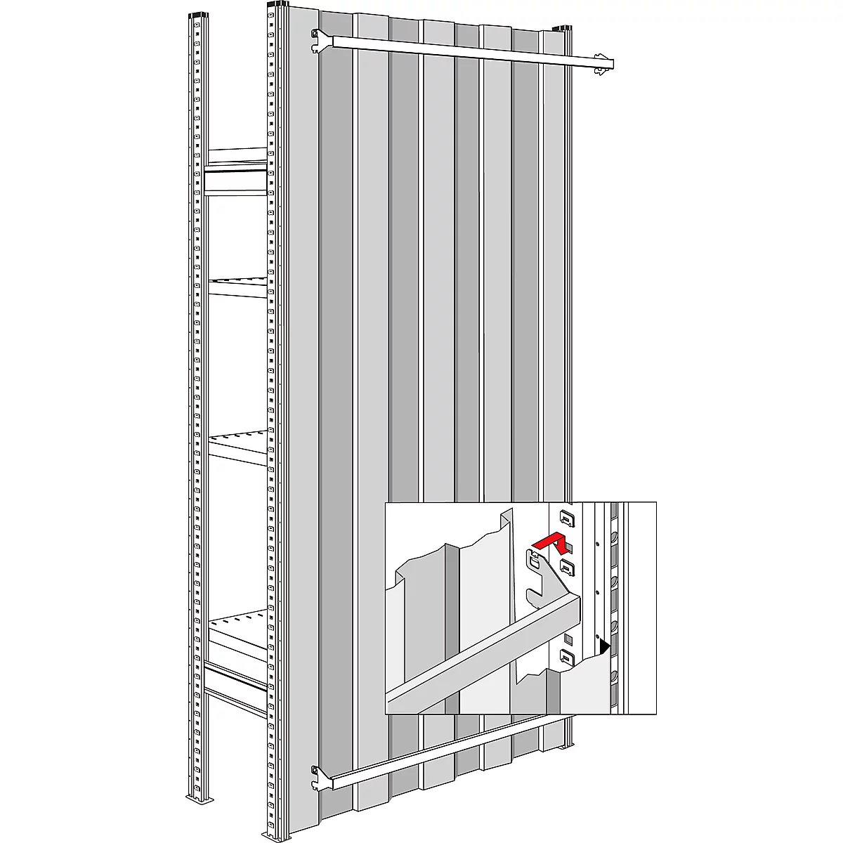 Panneaux arrières, pour largeur de module 1283 mm, H 2967 mm