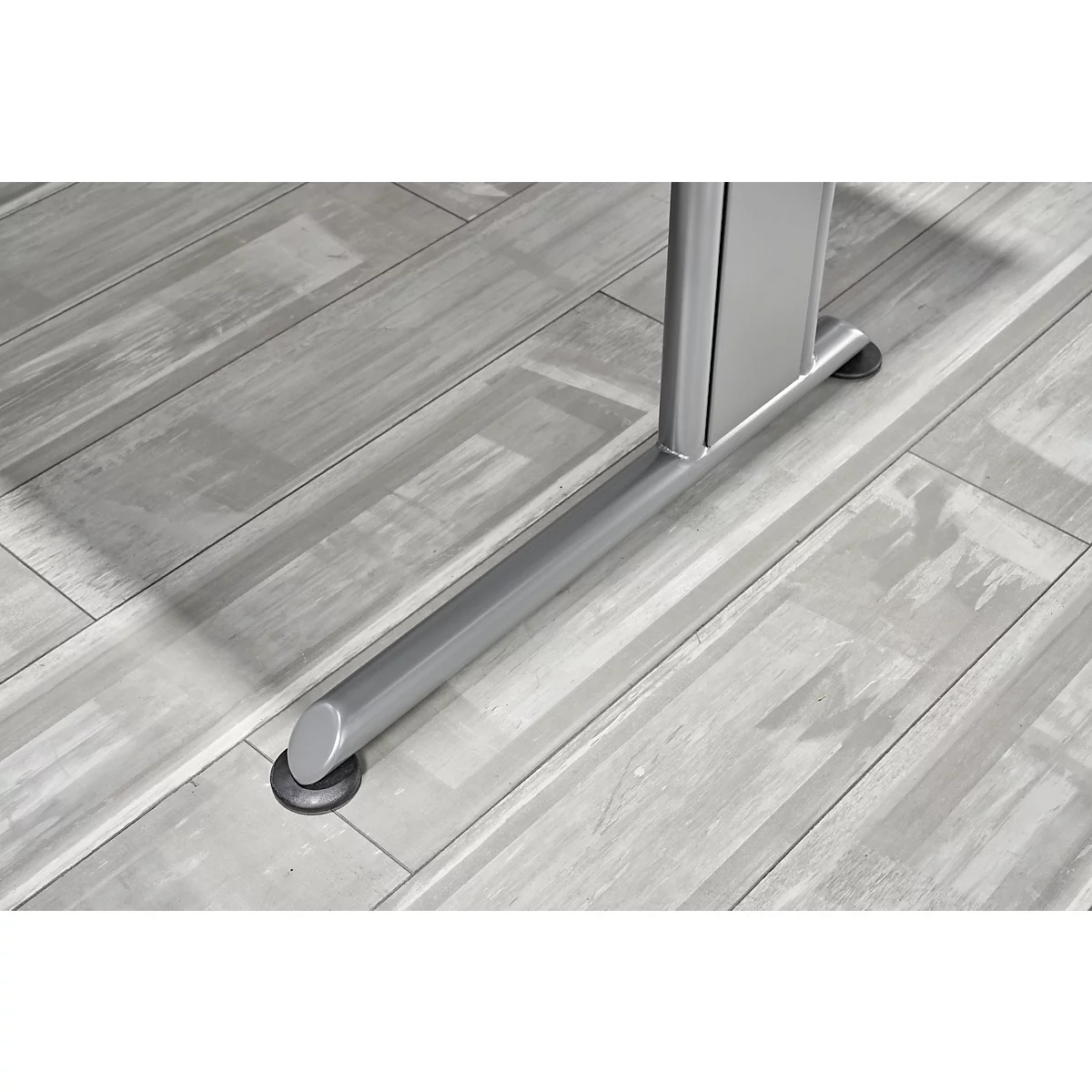 Panneaux latéraux Breno, pour bureaux Breno, passage de câbles vertical dans le pied, 2 pièces, argenté