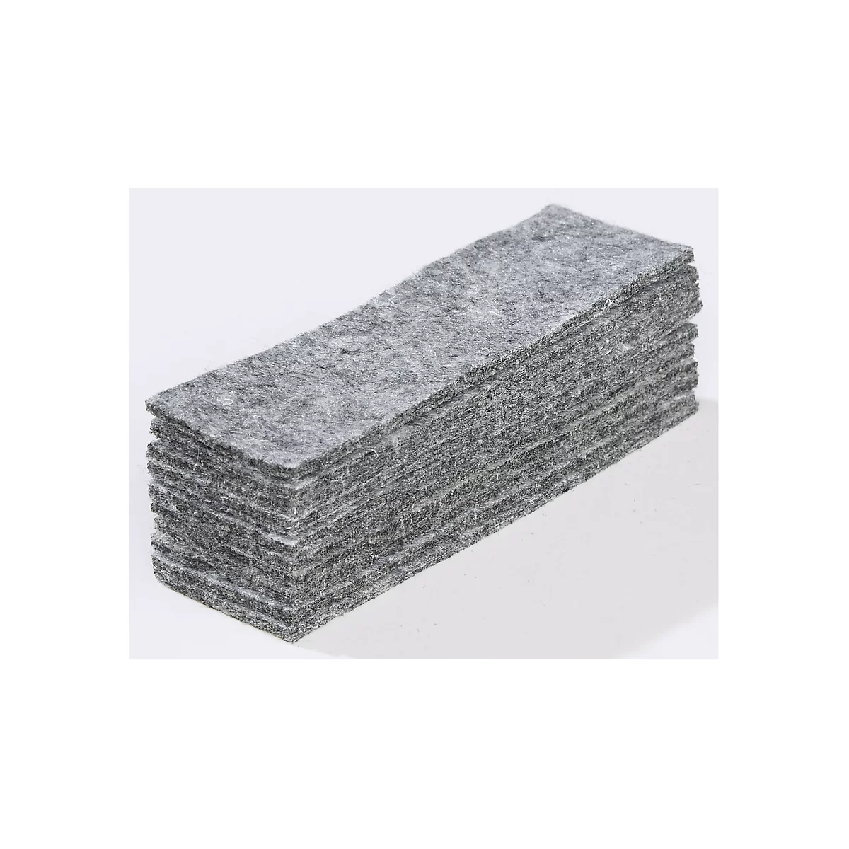 Paños de fieltro para limpiapizarras 89121, 45 x 145 mm, gris, 10 unidades