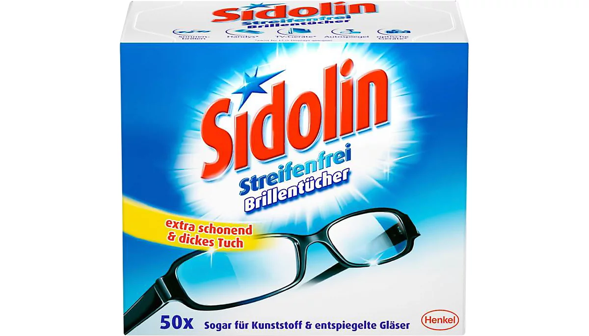 Paños de gafas Sidolin, 50 piezas