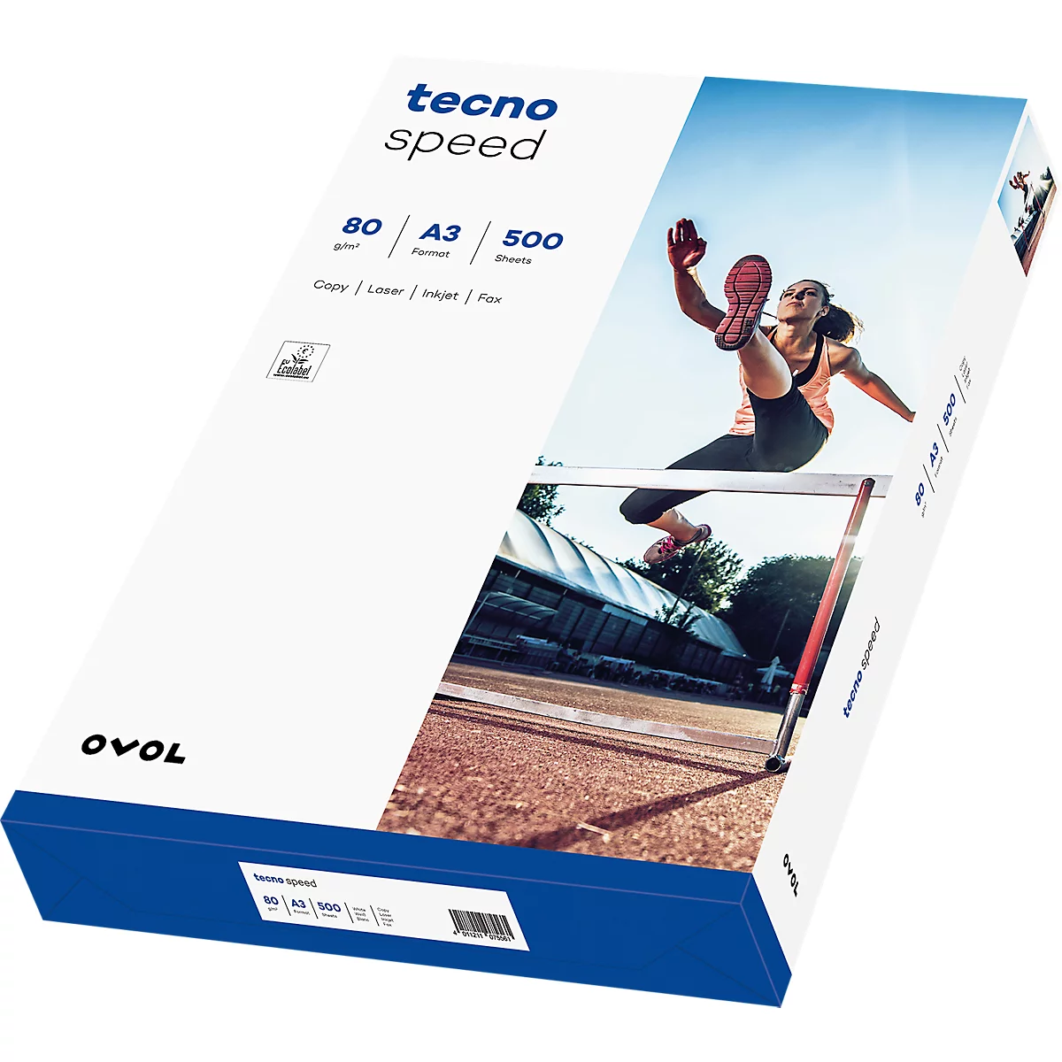 Papel de copia tecno speed, DIN A3, 80 g/m², blanco, 1 cartón = 5 x 500 hojas