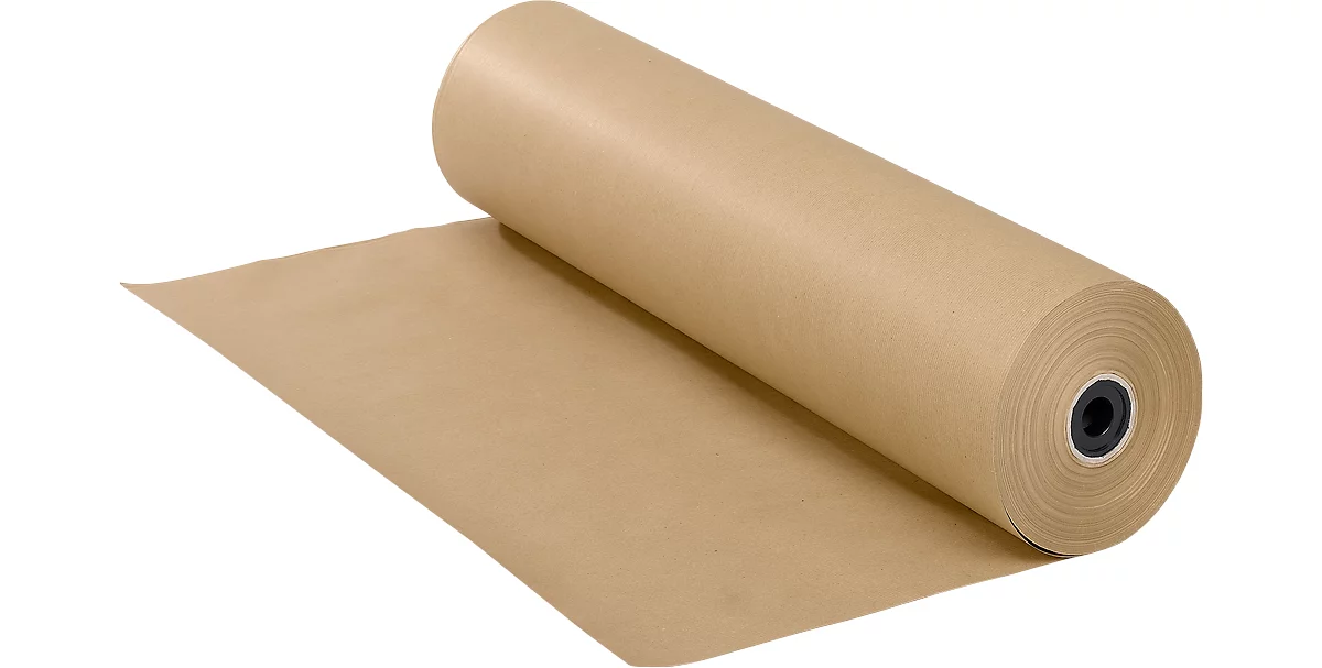 Papel de embalaje, especialmente resistente al desgarro y flexible, marrón, 750 mm de ancho
