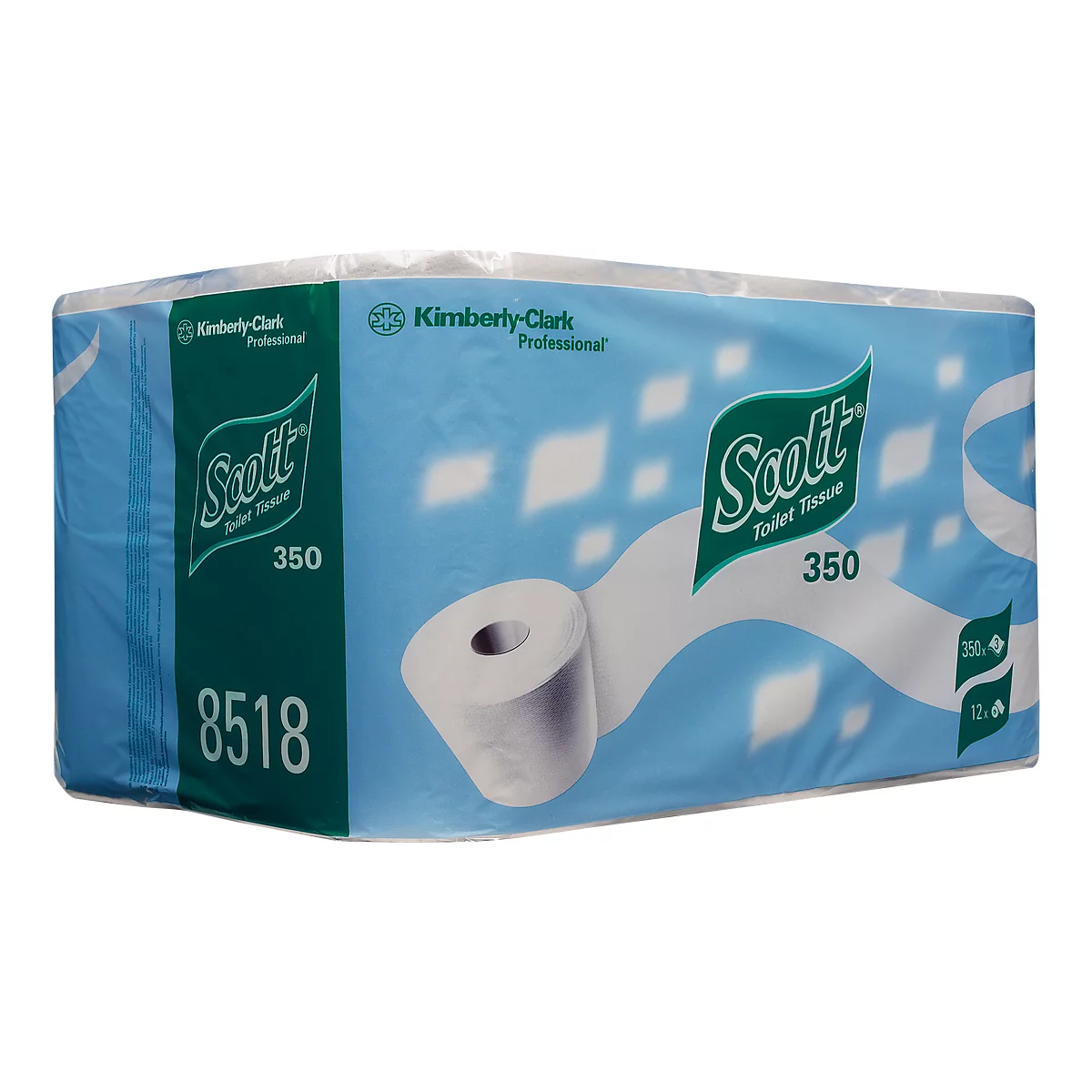 Papel higiénico Scott® 8518, 3 capas, 36 rollos de 350 hojas cada uno, reciclado, blanco