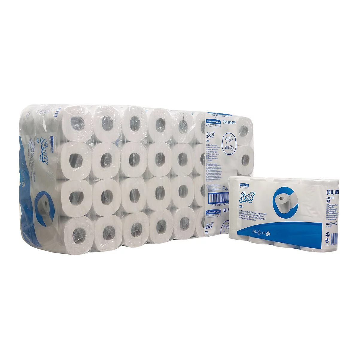 Papel higiénico Scott® 8519, 2 capas, 64 rollos de 350 hojas de papel higiénico cada uno, blanco