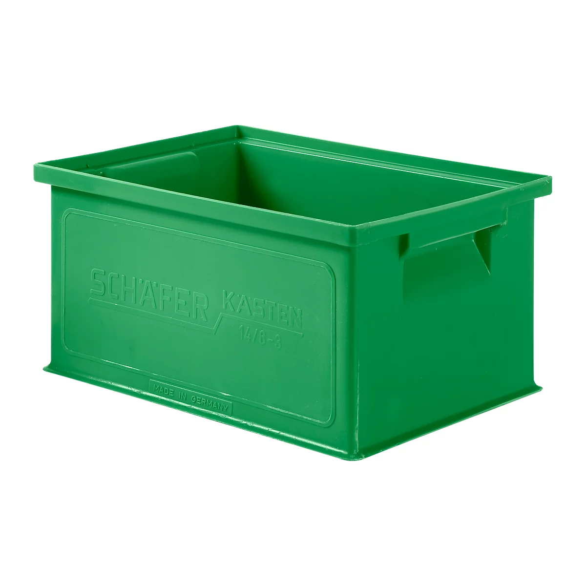 Papelera apilable serie 14/6-3 , polipropileno, con asa, L 310 x A 210 x A 145 mm, 7 L, verde