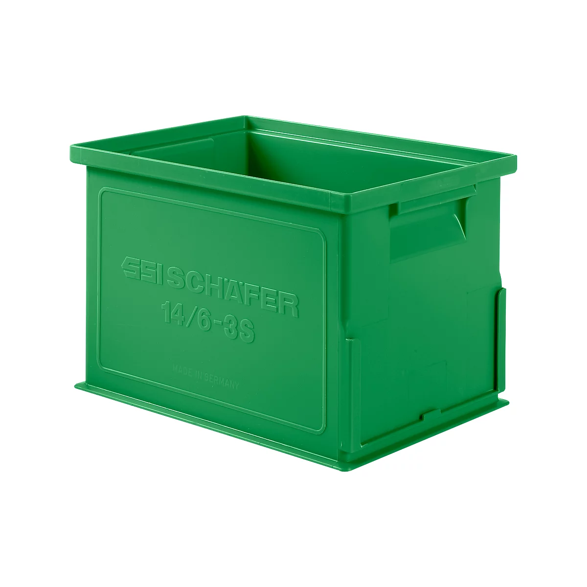 Papelera apilable serie 14/6-3 S, polipropileno, con asa, L 310 x A 210 x A 197 mm, 9,3 L, verde