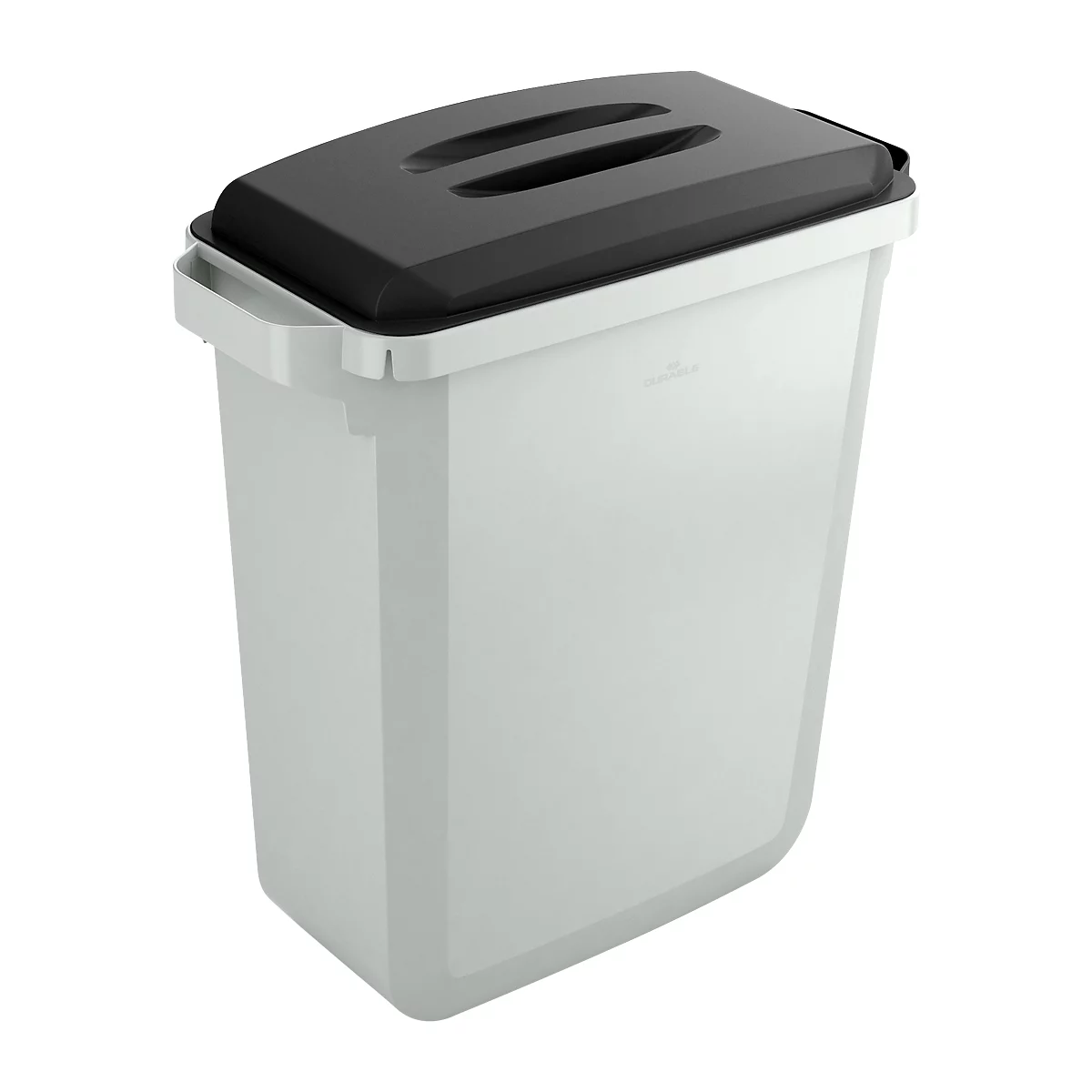 Papelera de recogida de reciclables, 60 l, con tapa, negra