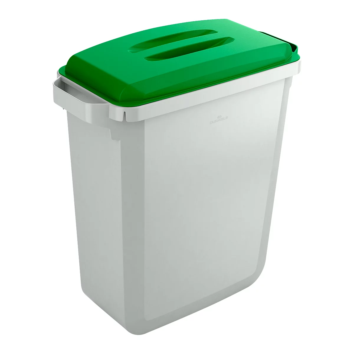 Papelera de recogida de reciclables, 60 l, con tapa, verde