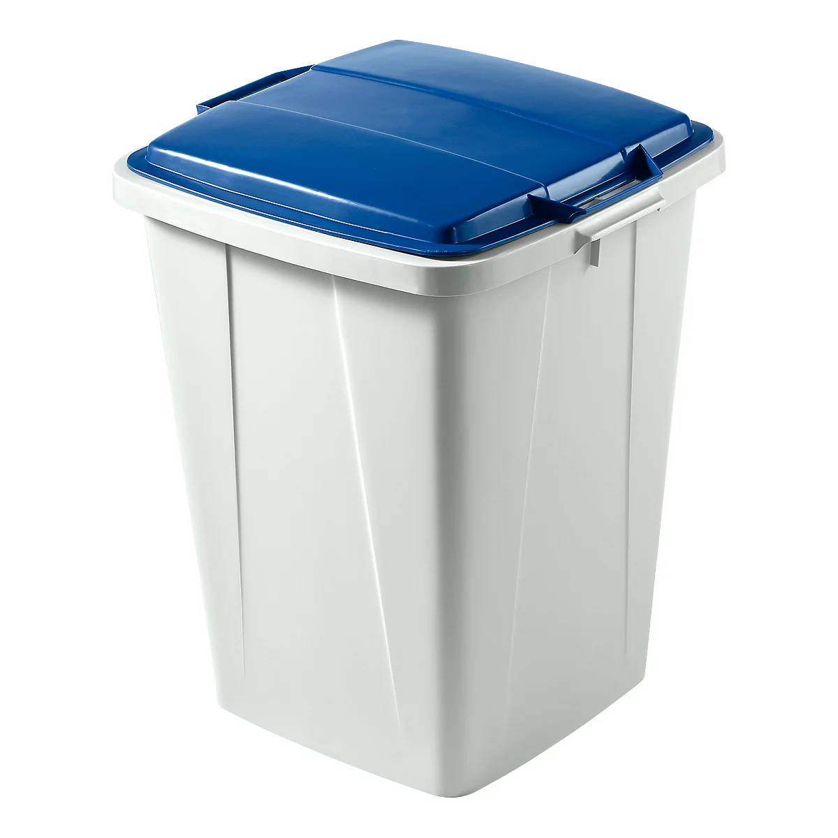 Papelera de recogida de reciclables, 90 l, con tapa, azul