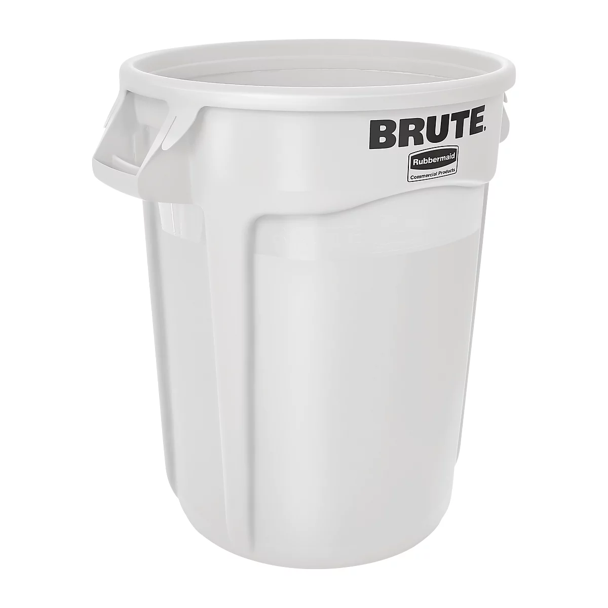 Papelera reciclable Brute, polietileno, redonda, 121 l, blanca