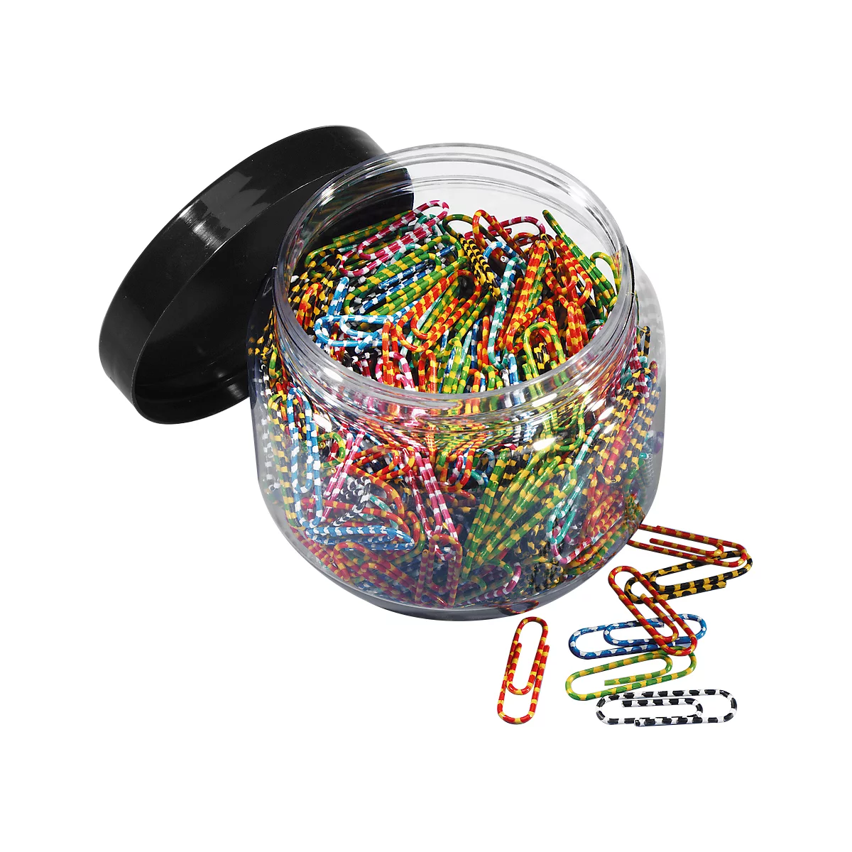 Paperclips, 26 mm, Kunststof coating gestreept, 400 stuks