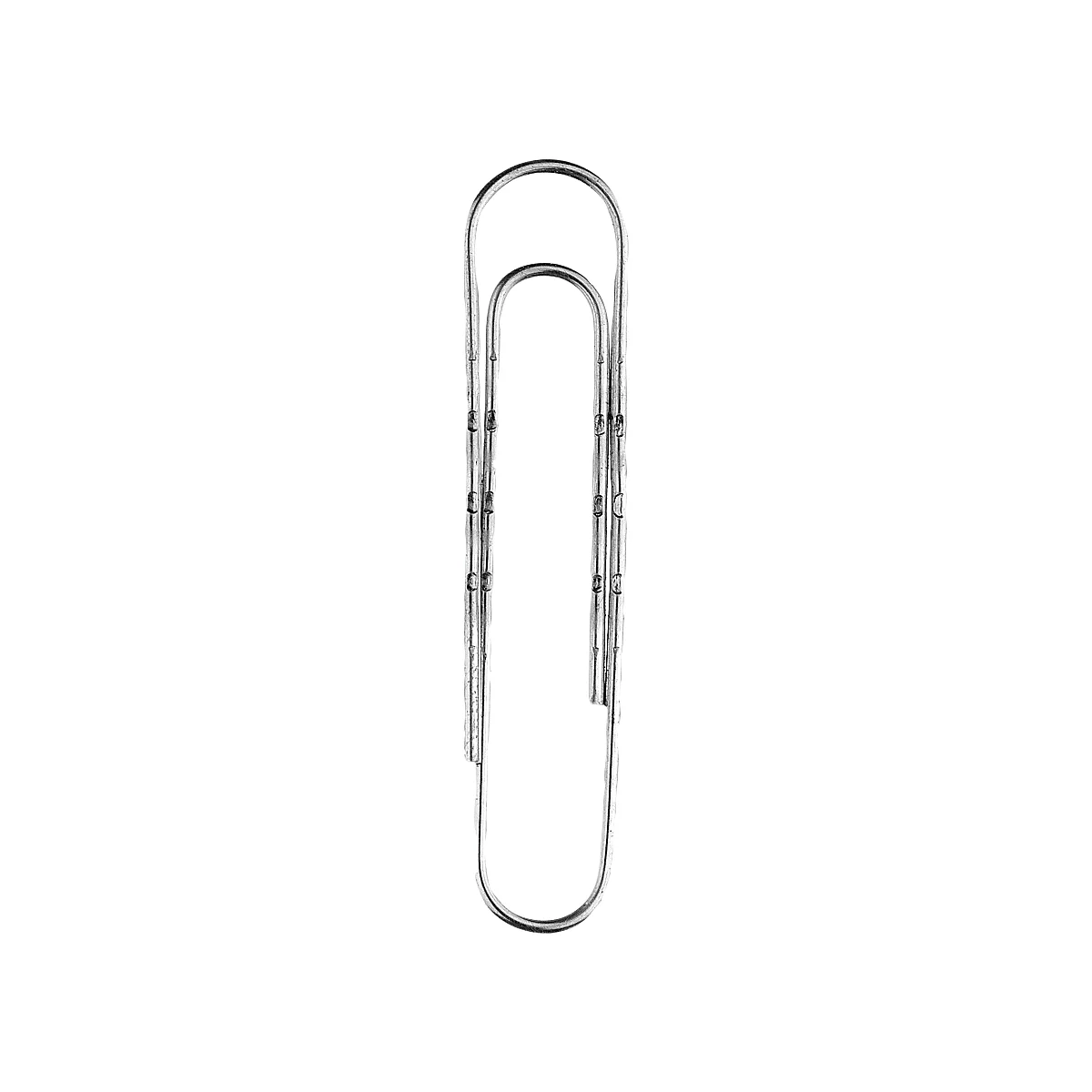 Paperclips, gegolfd, gegalvaniseerd, zonder bolvormig uiteinde, 100 stuks, lengte 50 mm