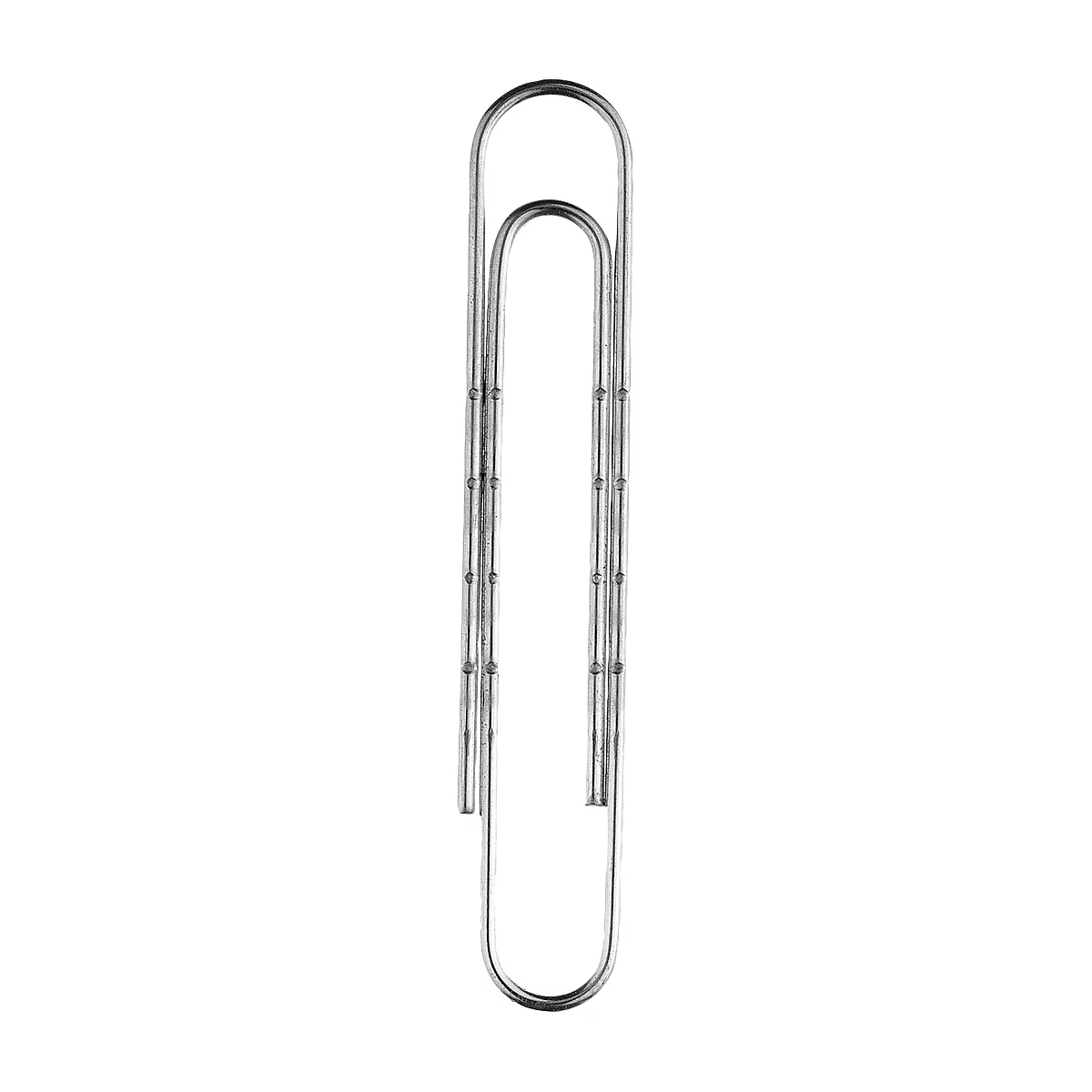 Paperclips, gegolfd, gegalvaniseerd, zonder bolvormig uiteinde, 100 stuks, lengte 77 mm