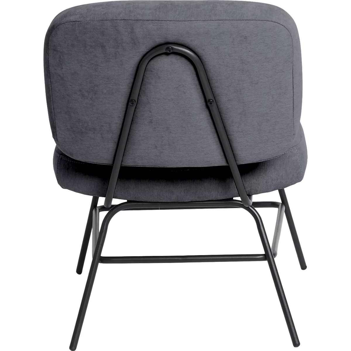 Paperflow Curve fauteuil, industrieel ontwerp, polyester bekleding, stalen &amp; multiplex frame, B 570 x D 710 x H 755 mm, antraciet