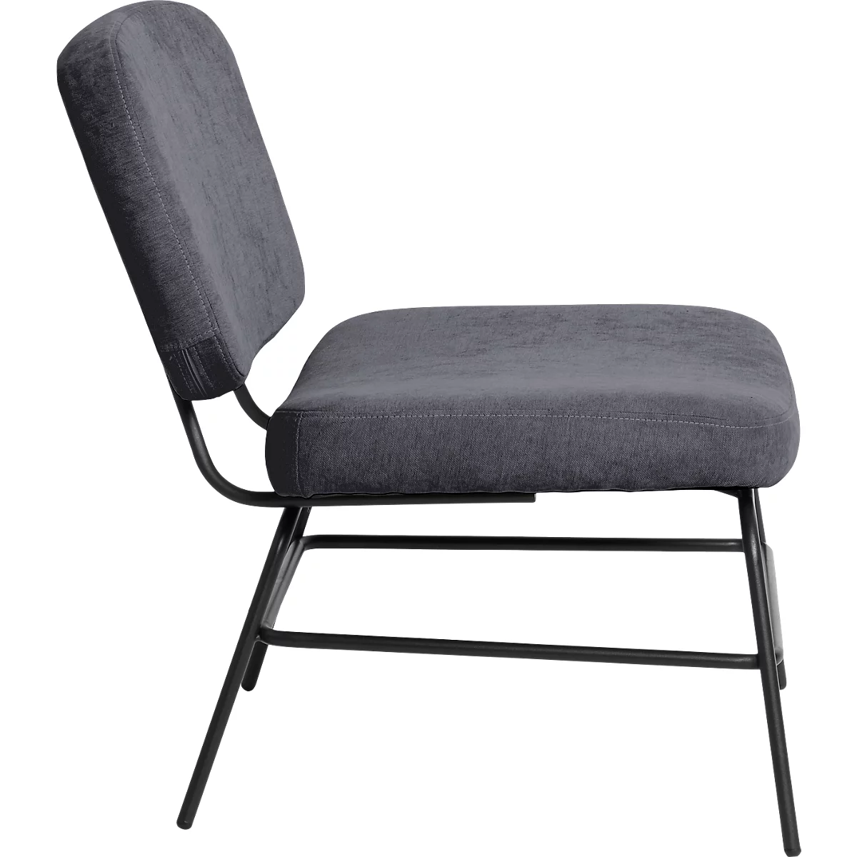 Paperflow Curve fauteuil, industrieel ontwerp, polyester bekleding, stalen &amp; multiplex frame, B 570 x D 710 x H 755 mm, antraciet