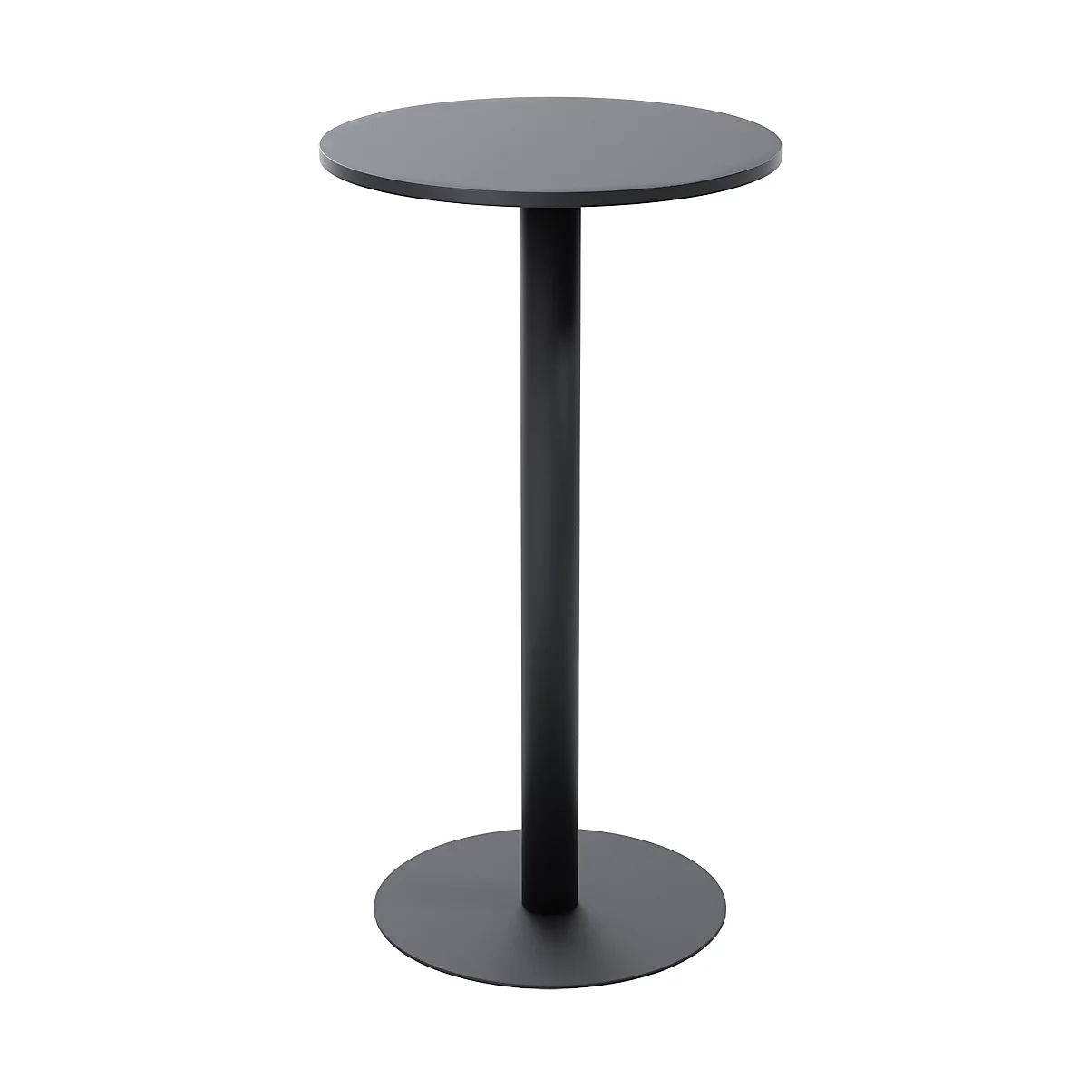 Paperflow® Mezzo bistrotafel, MDF blad met melamineharscoating, stalen frame, rond Ø 600 x H 1100 mm, zwart/matzwart