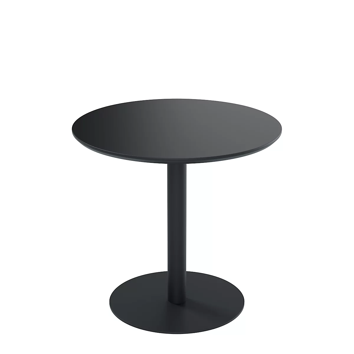 Paperflow® Mezzo bistrotafel, MDF blad met melamineharscoating, stalen frame, rond Ø 800 x H 750 mm, zwart/matzwart