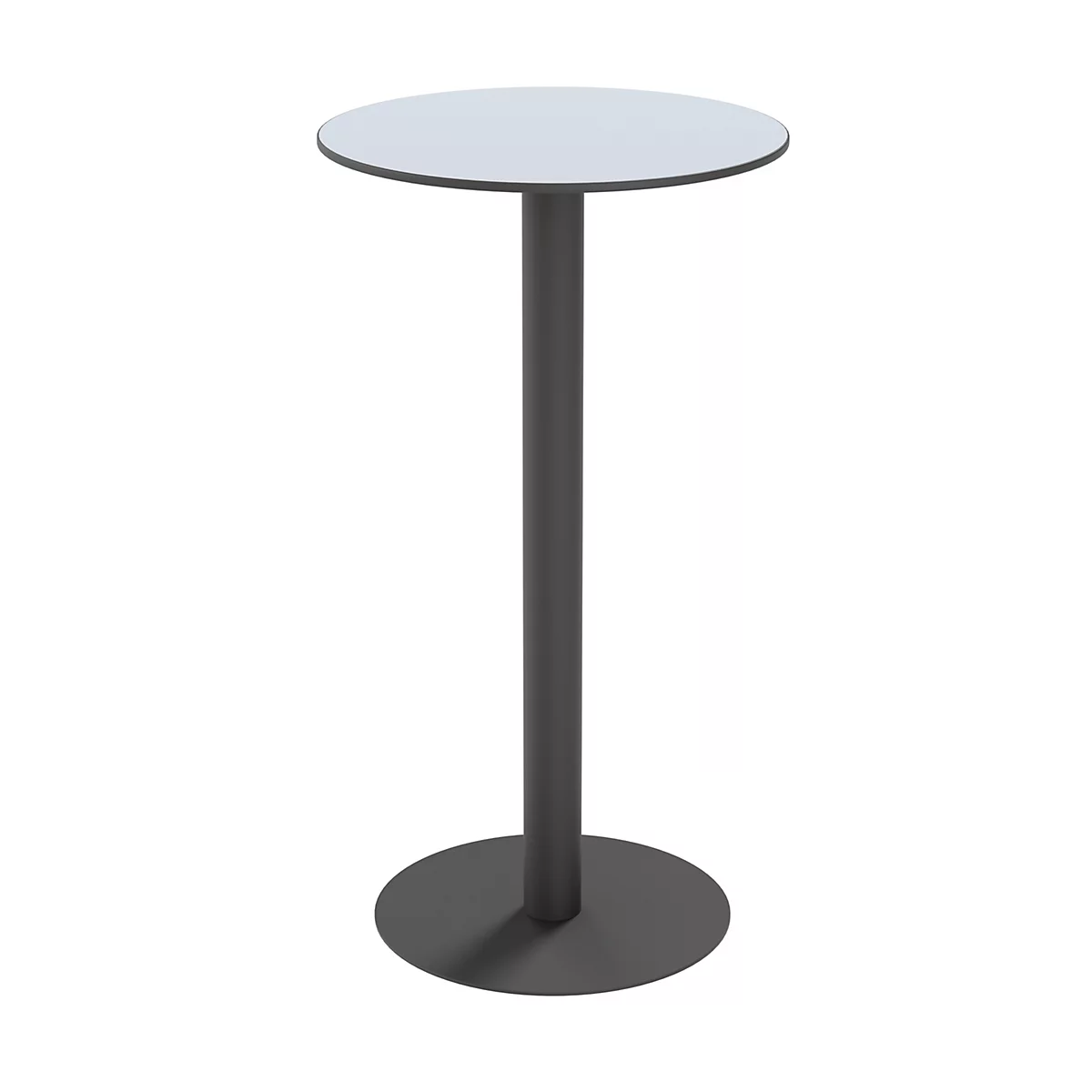 Paperflow Outdoor-Tisch Cross, rund, Tellerfuß, ⌀ 600 x H 1100 mm, grau/mattschwarz