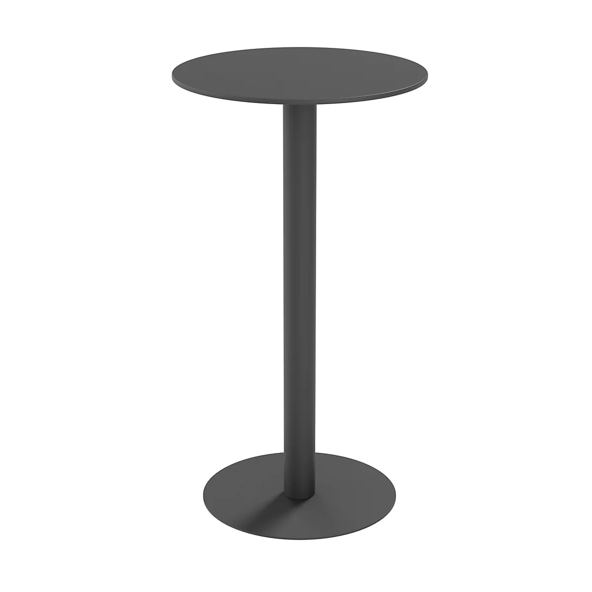 Paperflow Outdoor-Tisch Cross, rund, Tellerfuß, ⌀ 600 x H 1100 mm, schwarz/mattschwarz
