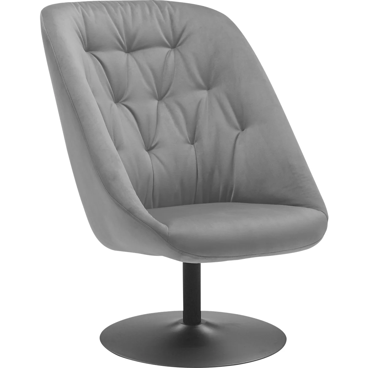 Paperflow SCOOP draaistoel, polyurethaanschuim, tot 120 kg, staal &amp; polyester, zwart &amp; grijs