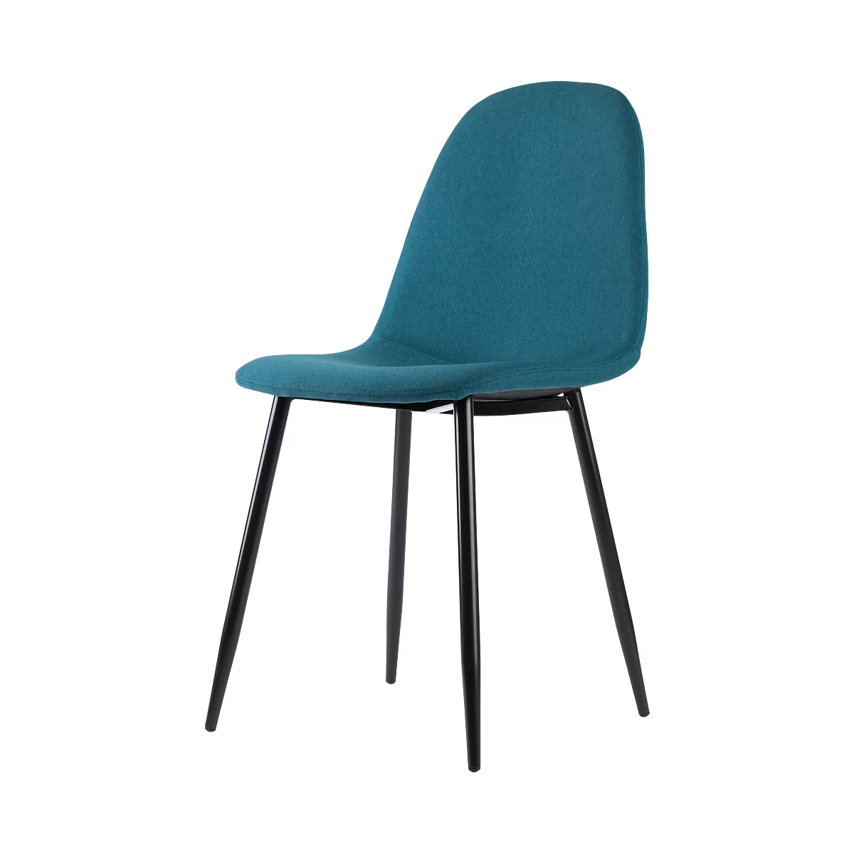 Paperflow shell stoel, gestoffeerd, 100% polyester, stalen frame, zithoogte 480 mm, set van 2, zwart/benzine