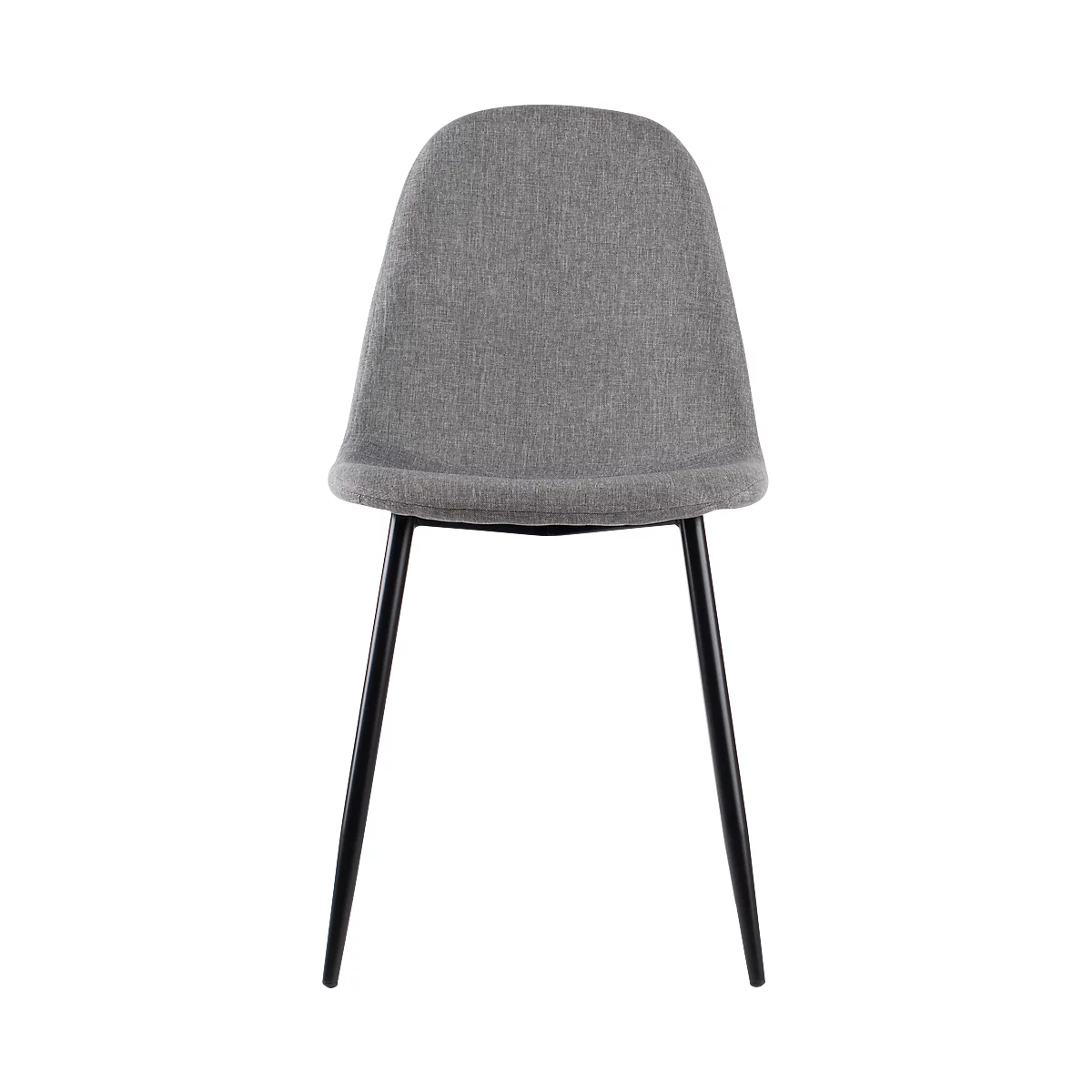 Paperflow shell stoel, gestoffeerd, 100% polyester, stalen frame, zithoogte 480 mm, set van 2, zwart/grijs