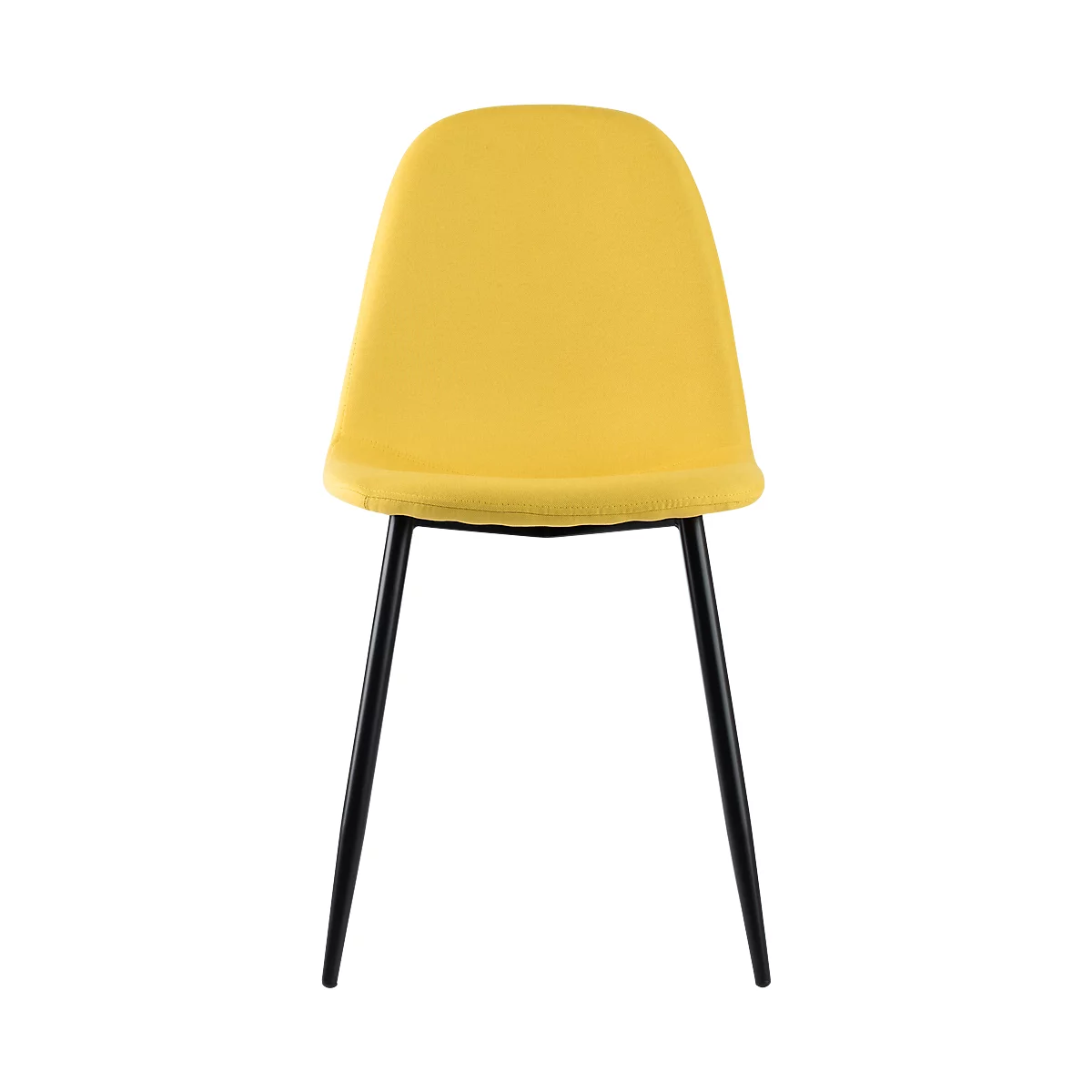 Paperflow shell stoel, gestoffeerd, 100% polyester, stalen frame, zithoogte 480 mm, set van 2, zwart/saffraan