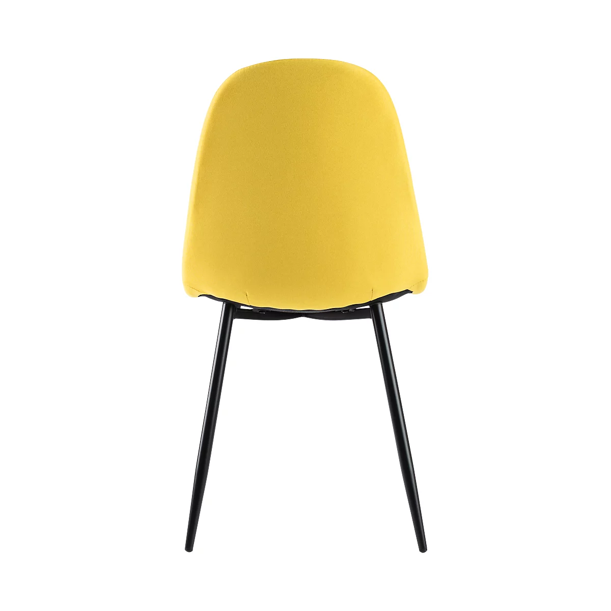 Paperflow shell stoel, gestoffeerd, 100% polyester, stalen frame, zithoogte 480 mm, set van 2, zwart/saffraan