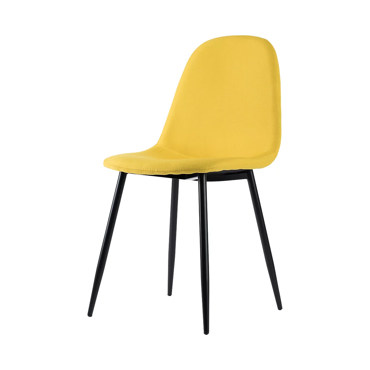 Paperflow shell stoel, gestoffeerd, 100% polyester, stalen frame, zithoogte 480 mm, set van 2, zwart/saffraan