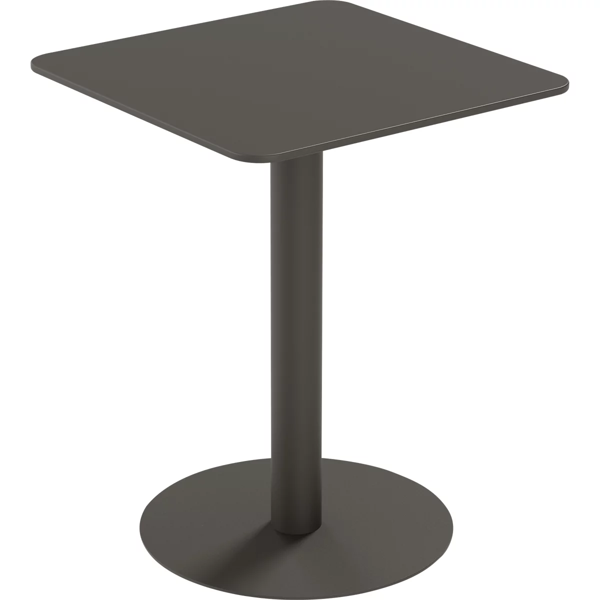 Paperflow Table d'extérieur Cross, carrée, pied assiette, L 600 x P 600 x H 750 mm, noir/noir mat