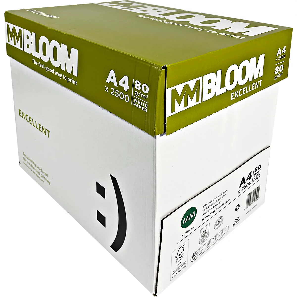Papier à copier Bloom Excellent, DIN A4, 80 g/m², extra-blanc, 2500 feuilles
