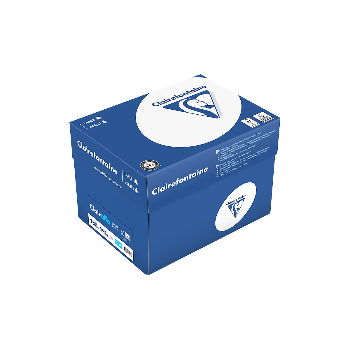 Papier à copier Clairefontaine Clairalfa, DIN A4, 160 g/m², extra-blanc, 1 x 250 feuilles