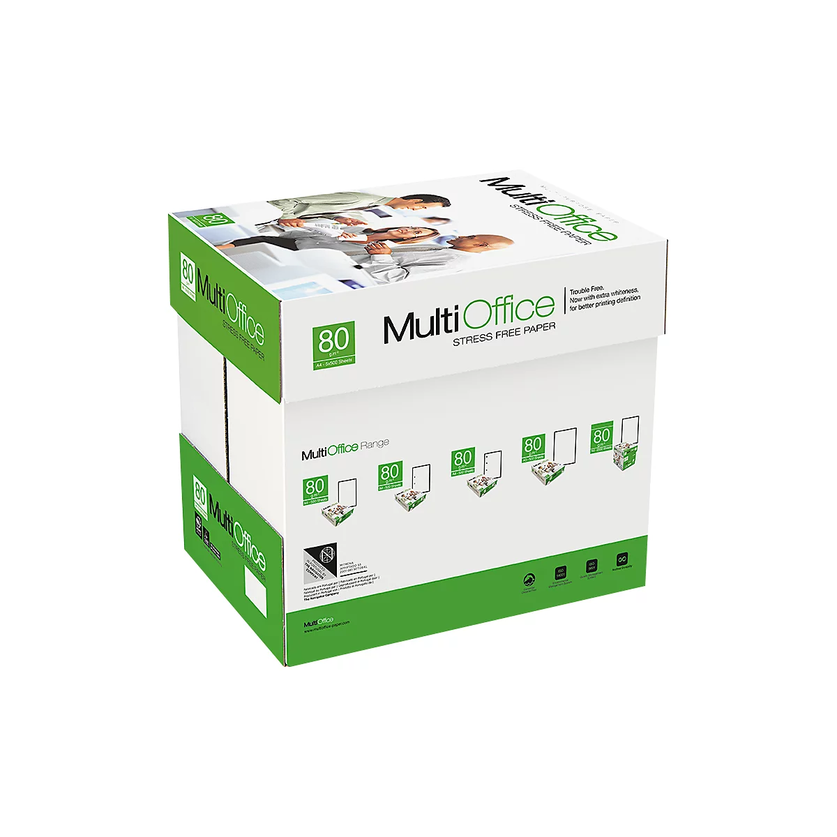 Papier à copier Multi Office, DIN A4 horizontal, 80 g/m², blanc, 2500 feuilles