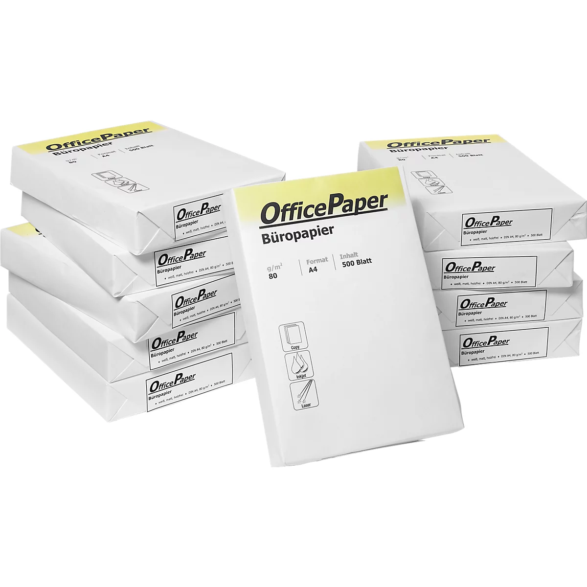 Papier à copier standard, DIN A4, 80 g/m², blanc, 1 boîte = 10 x 500 feuilles