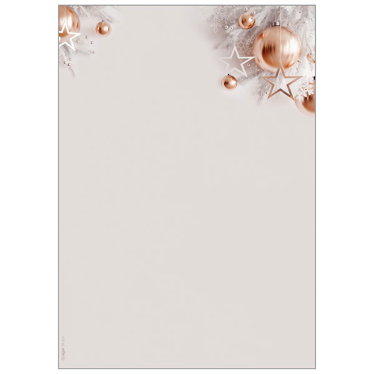 Papier à motif de Noël 'Christmas in rose gold', DIN A4, 90g papier fin, FSC Mix Credit, impression jet d'encre &amp; laser, 100 feuilles