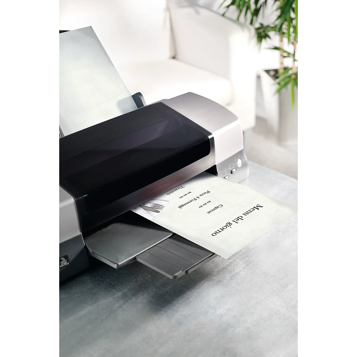 Papier à motif « Menu gastronomique » Sigel, A4, 90 g/m², Motif avec couverts et serviettes, 50 feuilles