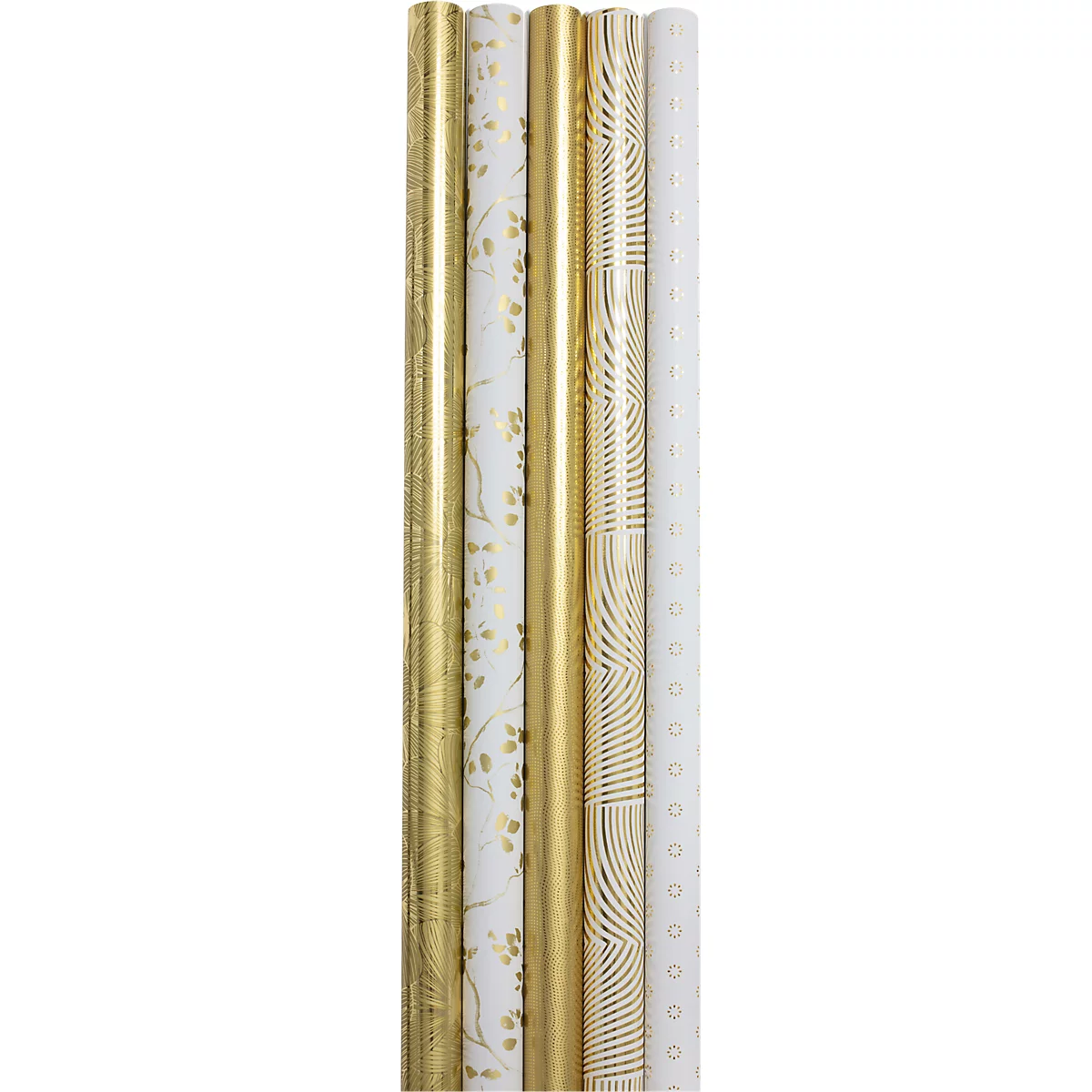 Papier cadeau CLAIREFONTAINE Premium Trésor, 30 rouleaux, 200 × 70 cm, or-blanc, laminé, 80g/m