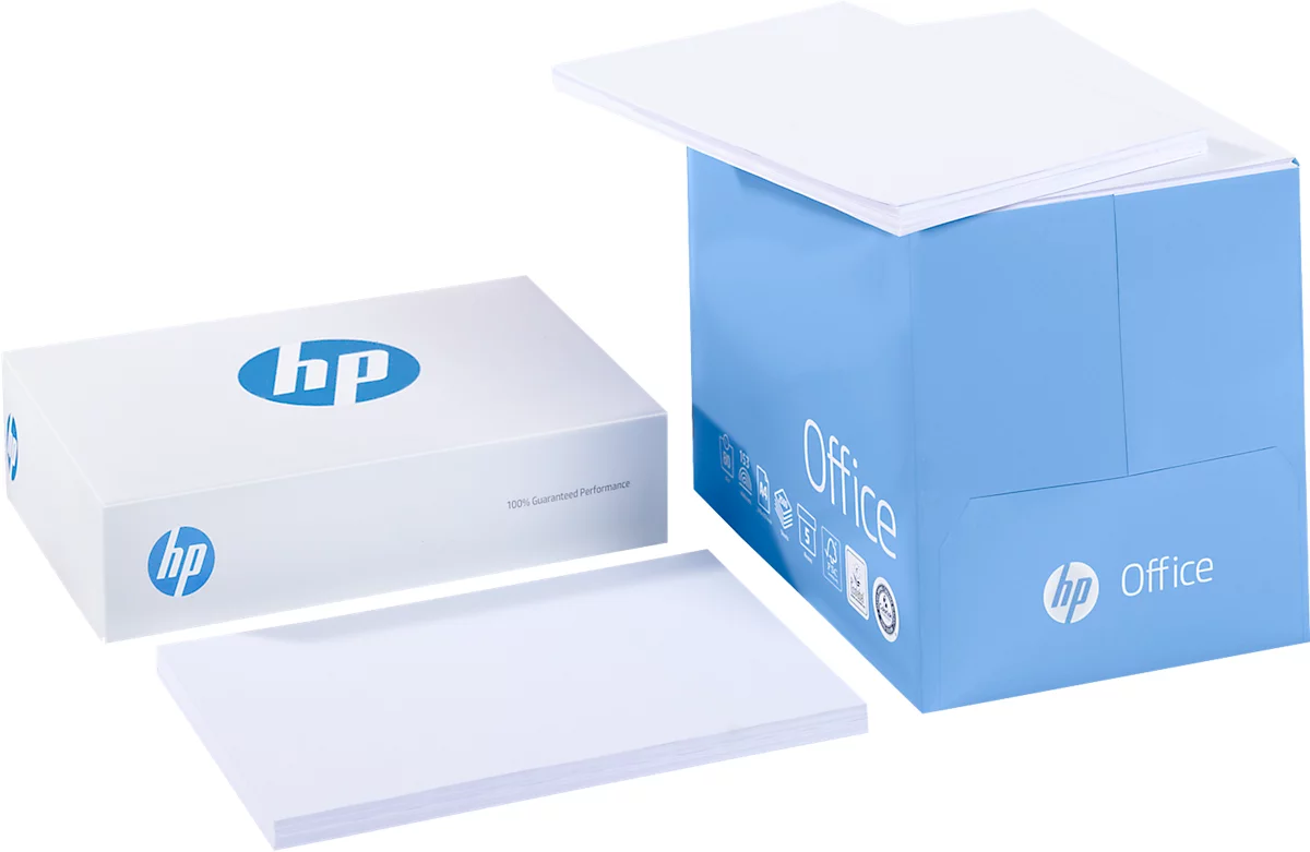 Carton de 2500 feuilles HP Office - Format A4 (80 g-m²) - Couleur blanc