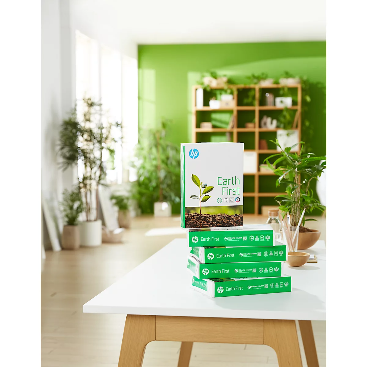 Papier copieur HP Earth First CHP140, climatiquement neutre, format A4, 80 g/m², blanc pur, 1 boîte = 5 x 500 feuilles