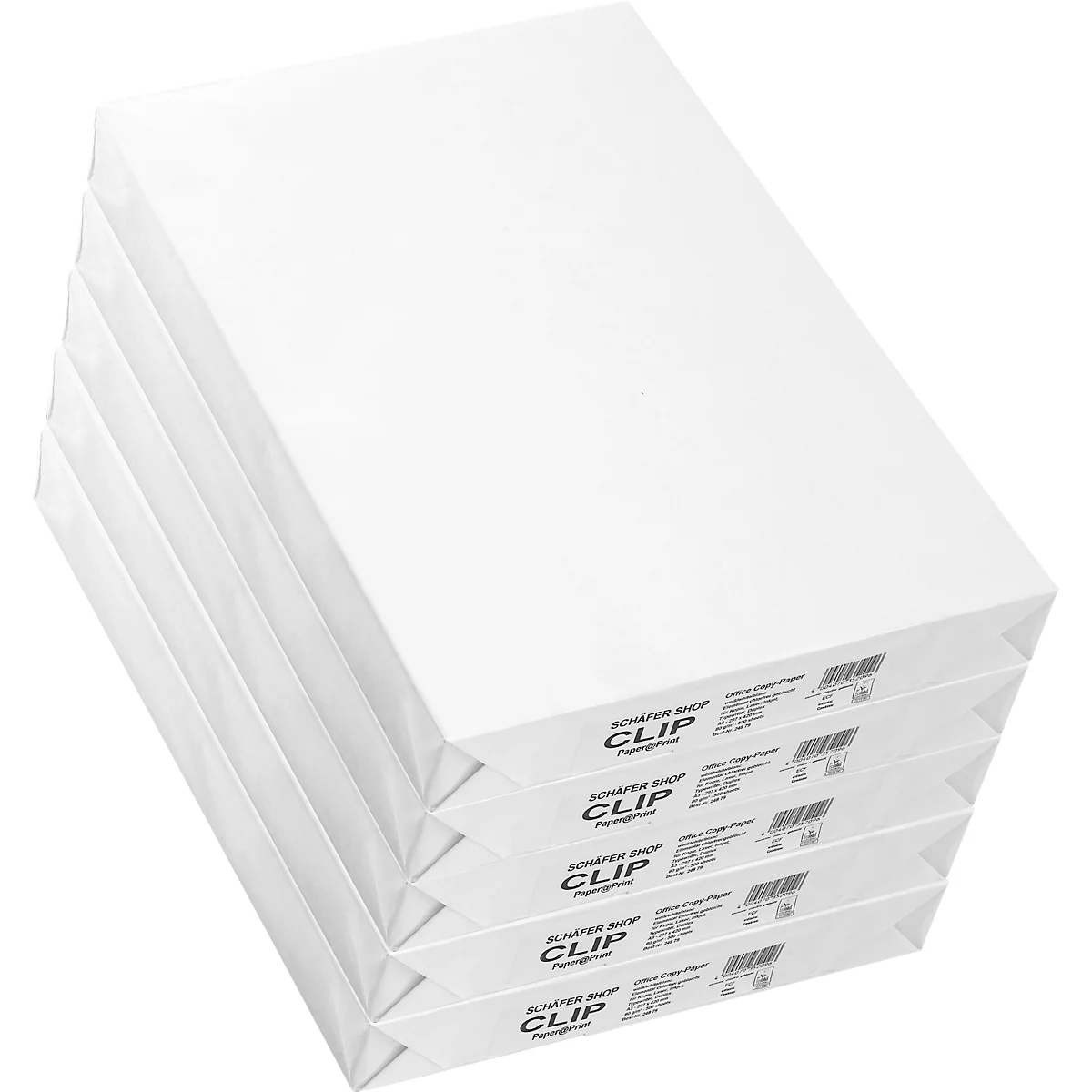 Papier copieur Paper@Print - format A4 - 80 g/m² - blanc - 1 carton = 5 x 500 feuilles - notre marque Schäfer Shop Select