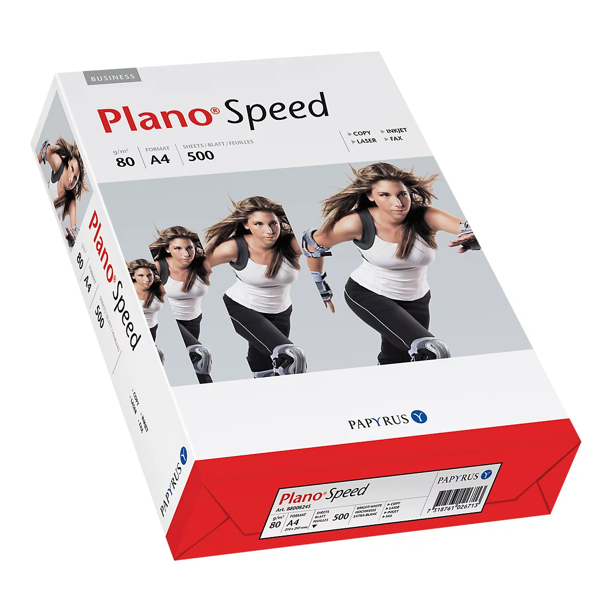 Papier copieur Plano® Speed Papyrus, format A4, 80 g/m², blanc, 1 carton = 10 x 500 feuilles