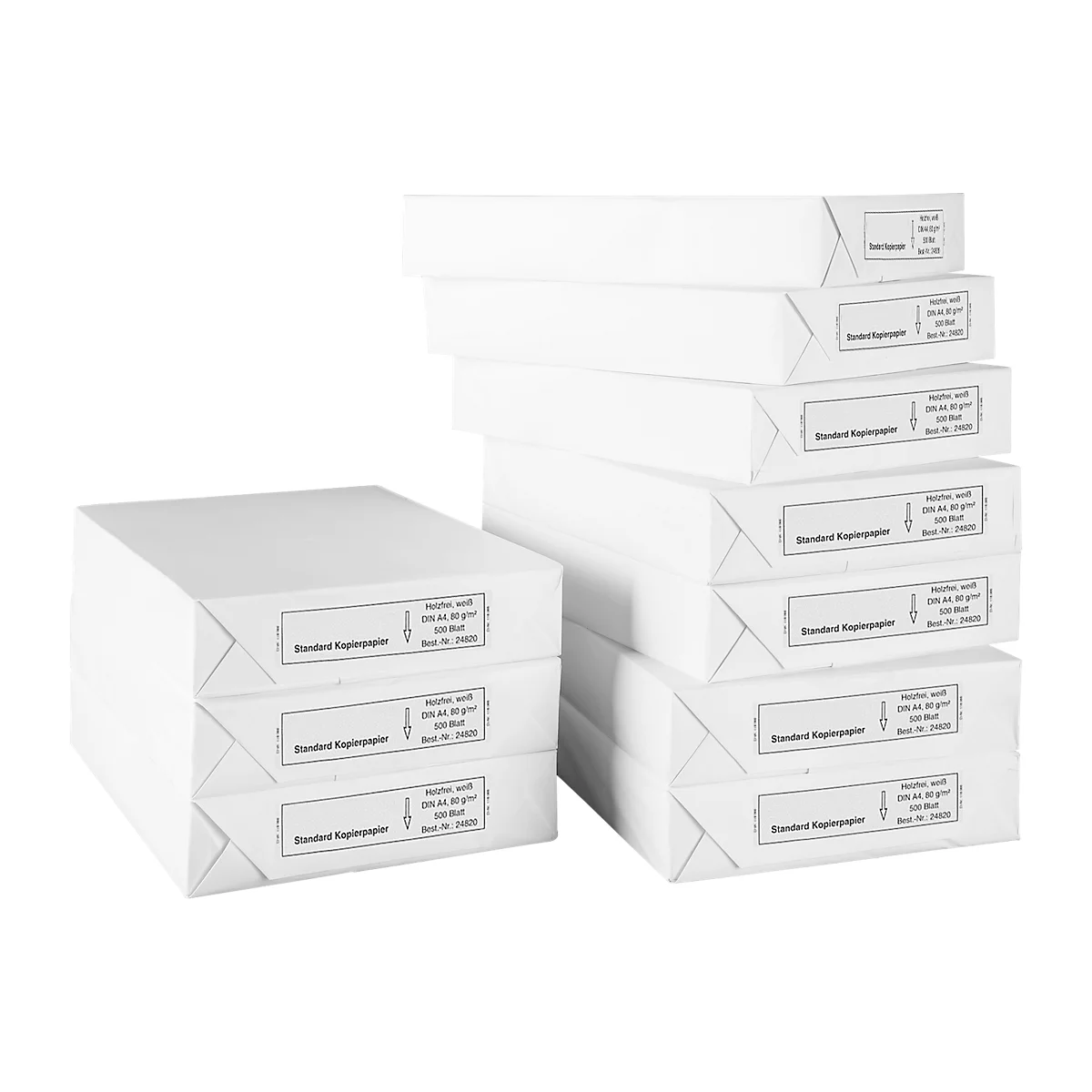 Papier copieur SCHÄFER SHOP Standard, format A4, 80 g/m², blanc, 1 boîte = 10 x 500 feuilles