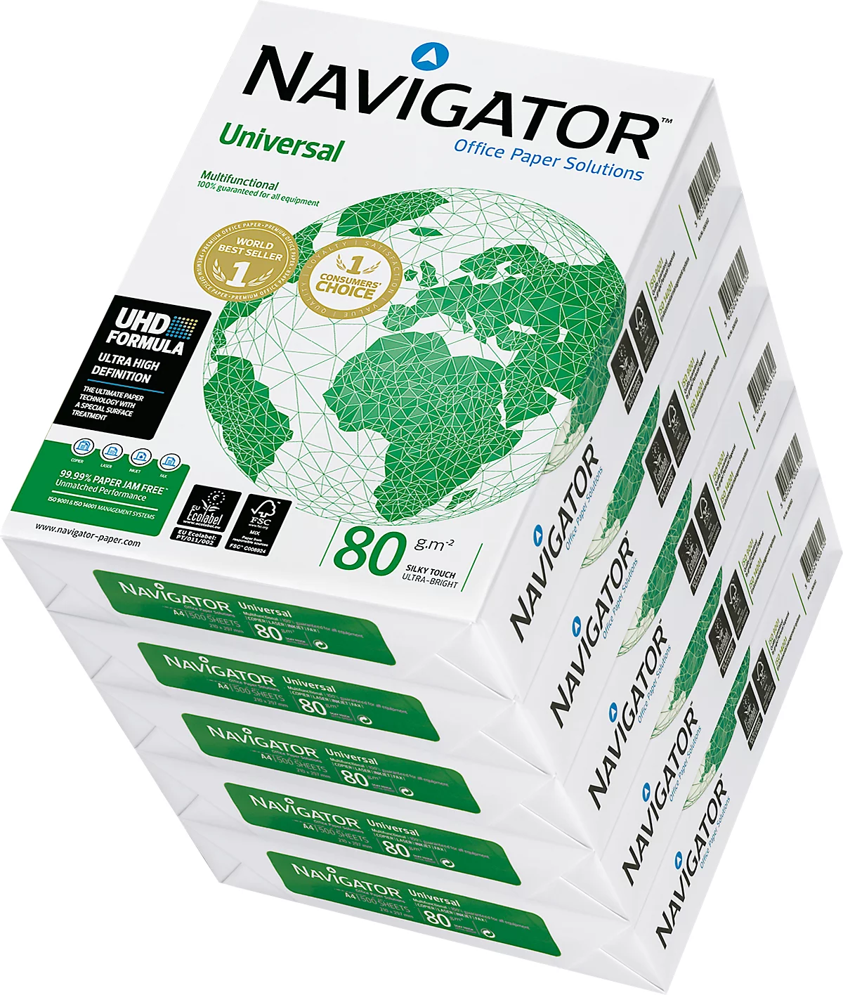 Papier imprimante Universal A4 Navigator Blanc 80 g/m² Lisse 500 Feuilles