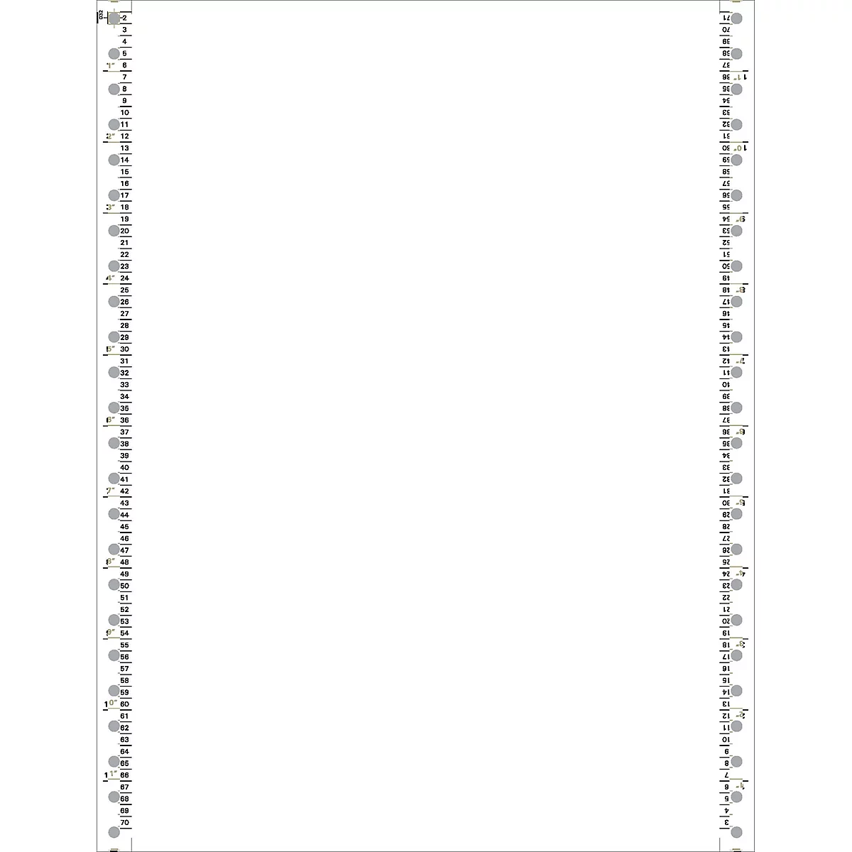 Papier listing, format A4 portrait, 2 épaisseurs, vierge, blanc, 1250 feuilles